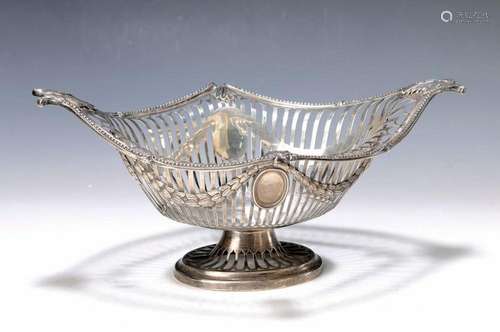 basket bowl, London, around 1900, Sterling silver