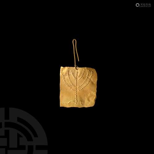 Important Roman Period Gold Menorah Pendant