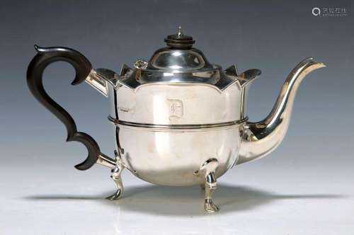 tea pot, Sheffield, 1920s, Sterling silver, onthree feet