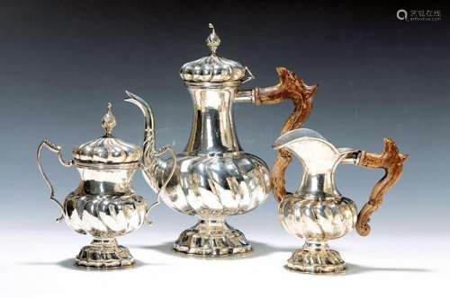 coffee set, Italy around 1930/40, 800 silver, pure driven