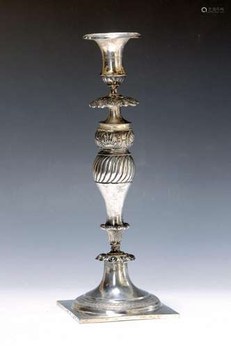 Silver candlestick, German, Breslau, around 1834-39