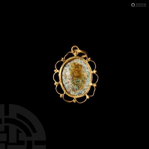 Tudor Period Gold Pendant with Inlay