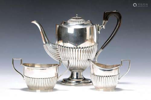 coffee set, WMF, around 1900, silver plated metal