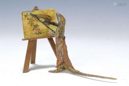 Vienna Bronze, 2.H.20.th. century, lizard painting one