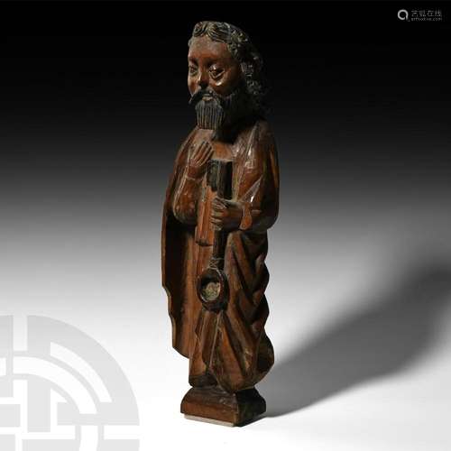 Carved Wood Figure of Saint Peter