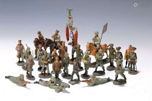 Large assortment of 49 elastoline figures, German, 1933-45,