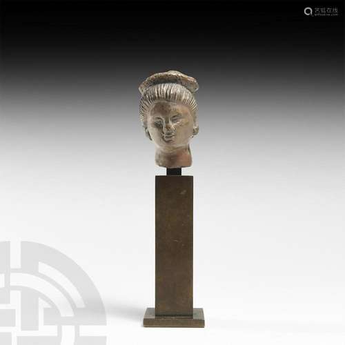 Grand Tour Silver Head of a Goddess