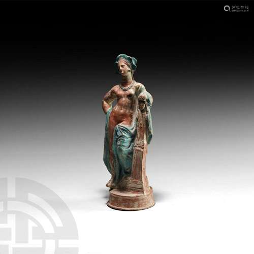 Grand Tour Polychrome Aphrodite Terracotta Figurine