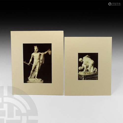 Antique Italian Albumen Photographs of Statues