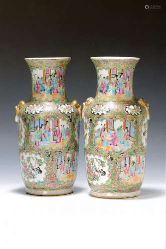 Pair of vases, China, around 1880-90, porcelain