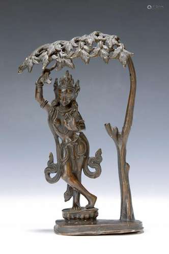 Parvati under one tree, India, 2.h.19.th c., Bronze