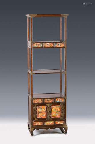 shelf, Korea, 20th c., tropical wood, three