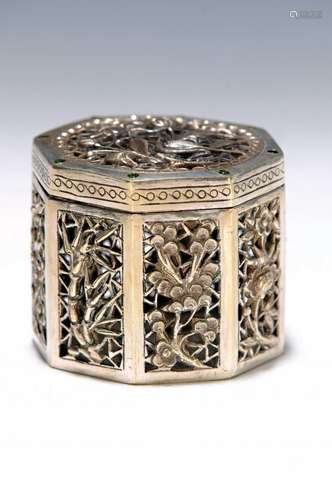 jewelery box, Shanghai, around 1880-90, silverplated