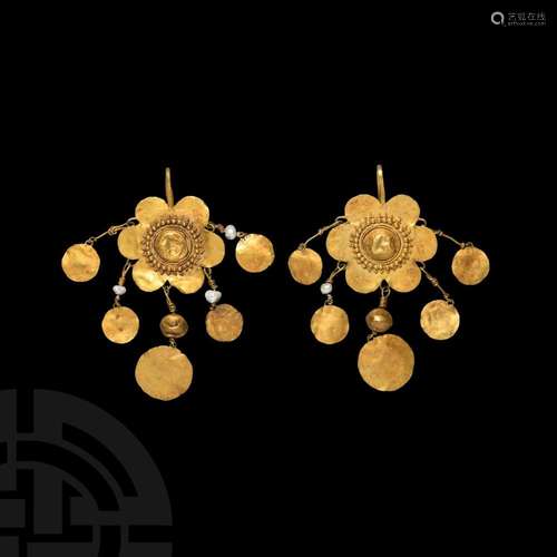 Tillya Tepe Gold Earring Pair