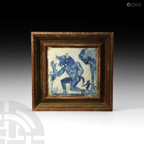 Wall Tile with Minotaur and Pan