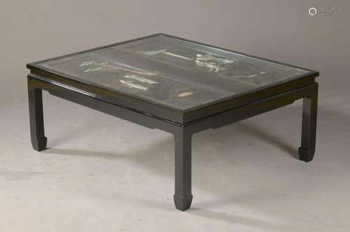 Varnish table, China, 20th c., black lacquered