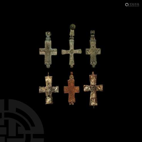 Post-Byzantine Reliquary Cross Pendant Group