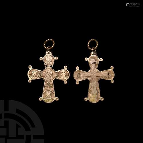 Gold Dagmar Style Crucifix Pendant