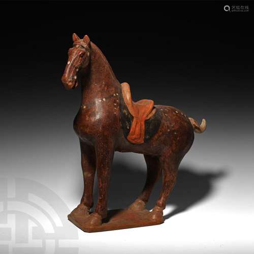 Chinese Tang Deep Maroon Horse