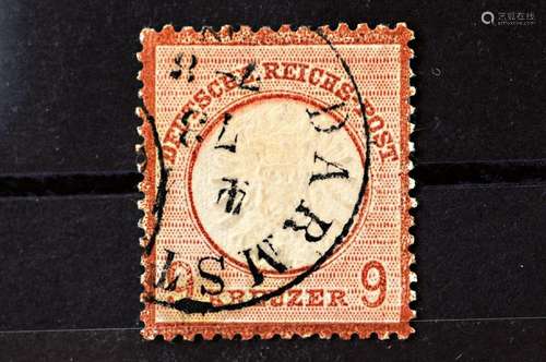 Postage stamp, Switzerland, Dr. 27, 1872, 9 Kr, neat