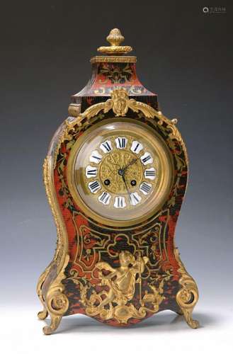 Boulle clock, France, around 1860, curved wooden case