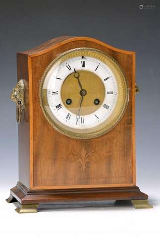 Table clock, France, around 1870/80, elegant wooden case