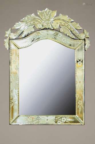 small Venetian Mirror, 2. Half 20.th c., colourless