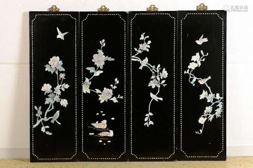 4 wall panels, China, 20th century,