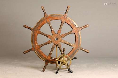 Large and small ship steering wheel, 20th century