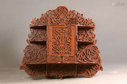 Closet, Art Nouveau, around 1900/10, applied fretwork at