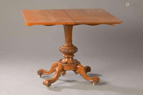 Game table, German, around 1850-60, solid ash and