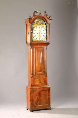 Grandfather clock, Scotland around 1830, one- piece wooden