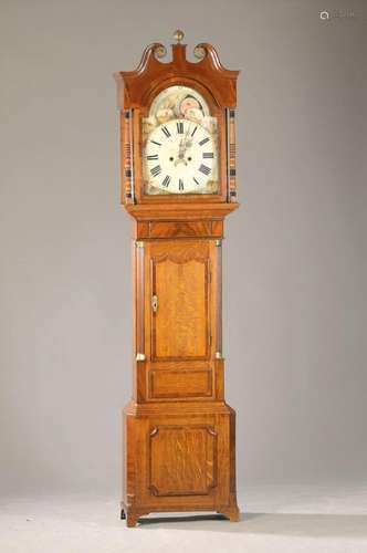 Grandfather clock, England around 1820, one- piece oak