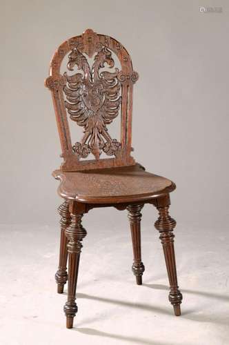 chair, probably Austria, around 1880/90, solidoak, back