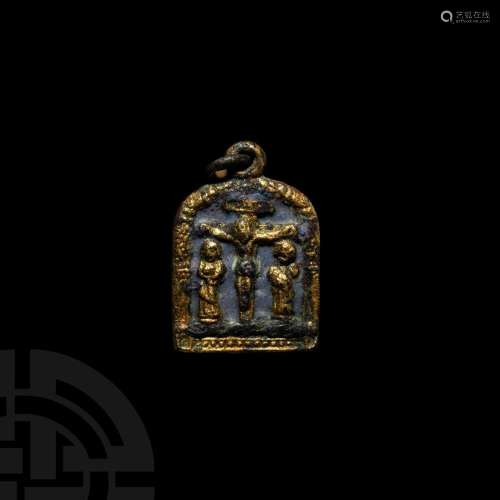 Late Medieval The Rodings Gilt Enamelled Ecclesiastical Pend...