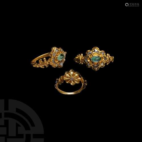 Elizabethan Gold Ring with Diamonds