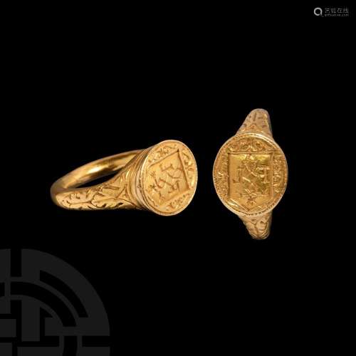 Tudor Period Gold Merchants Signet Ring for FL