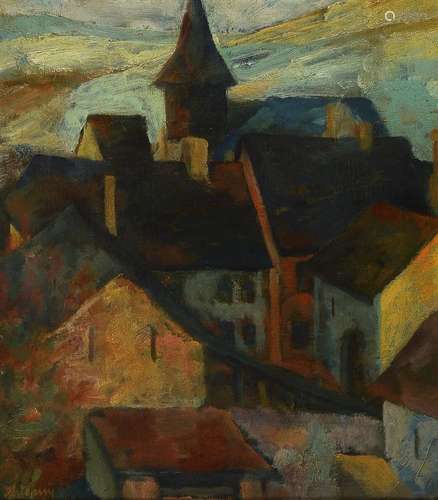 Hans Adamy, 1890 Trier-1976, view of the church St