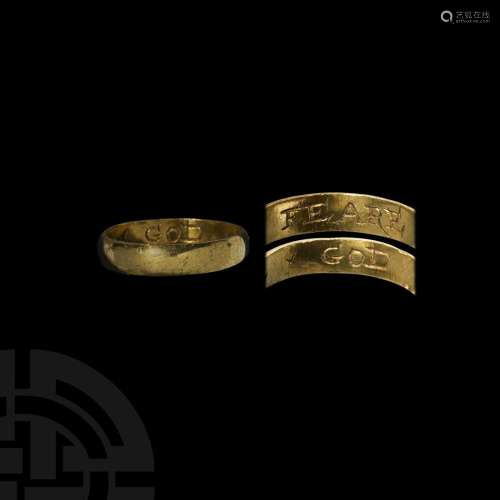 Post Medieval Gold FEARE x GOD x Posy Ring