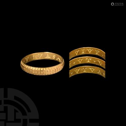 Post Medieval Gold Live Life To The Full Posy Ring