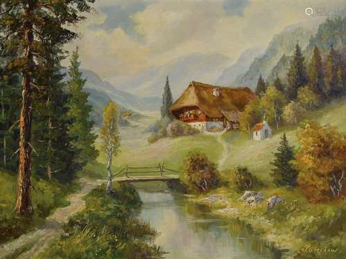 Wladimir Grechow, born 1917, landscape in the mountains