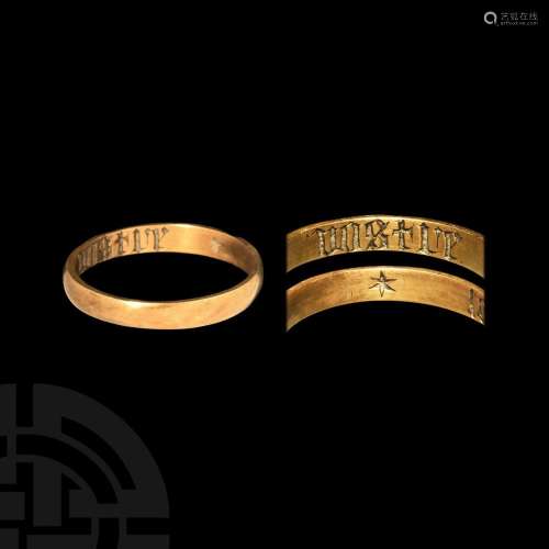 Medieval Gold Your Property Posy Ring