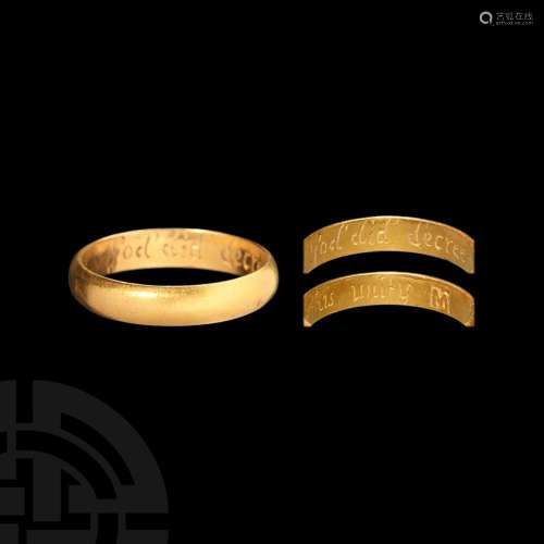 Gold God Did Decree This Unity Posy Ring