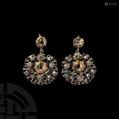 Georgian Gold and Diamond Earrings