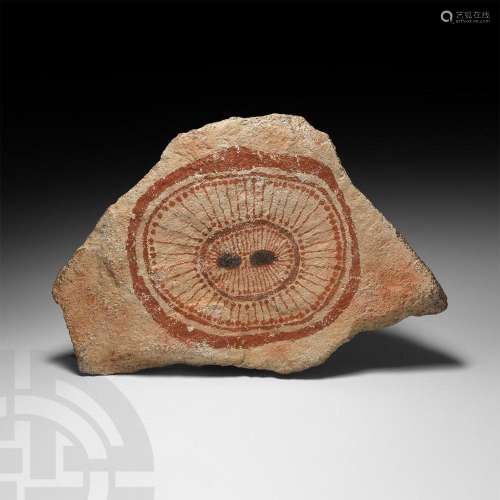 Aboriginal Ochre-Painted Wandjina Head on Mobile Stone