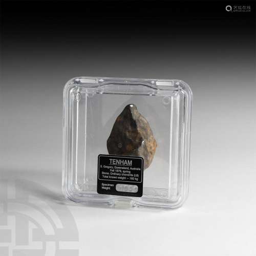 Tenham L6 Stone Meteorite with Full Crust