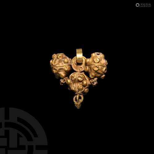 Greek Gold Filigree Spheres Pendant