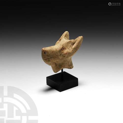 Archaic Greek Terracotta Dog's Head