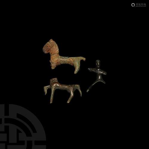 Thracian Horse and Rider Statuette Group