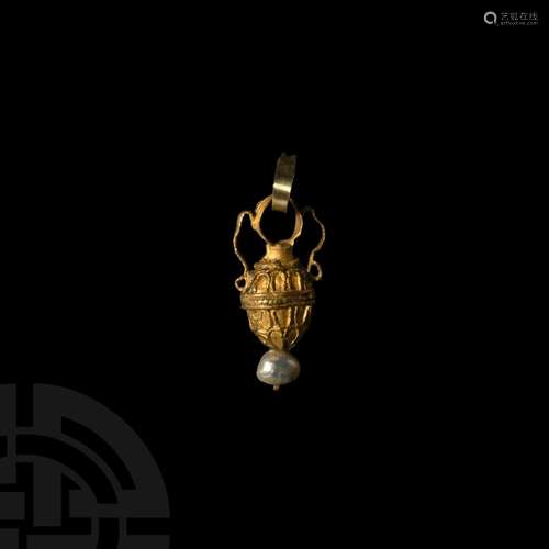 Greek Gold Amphora Pendant